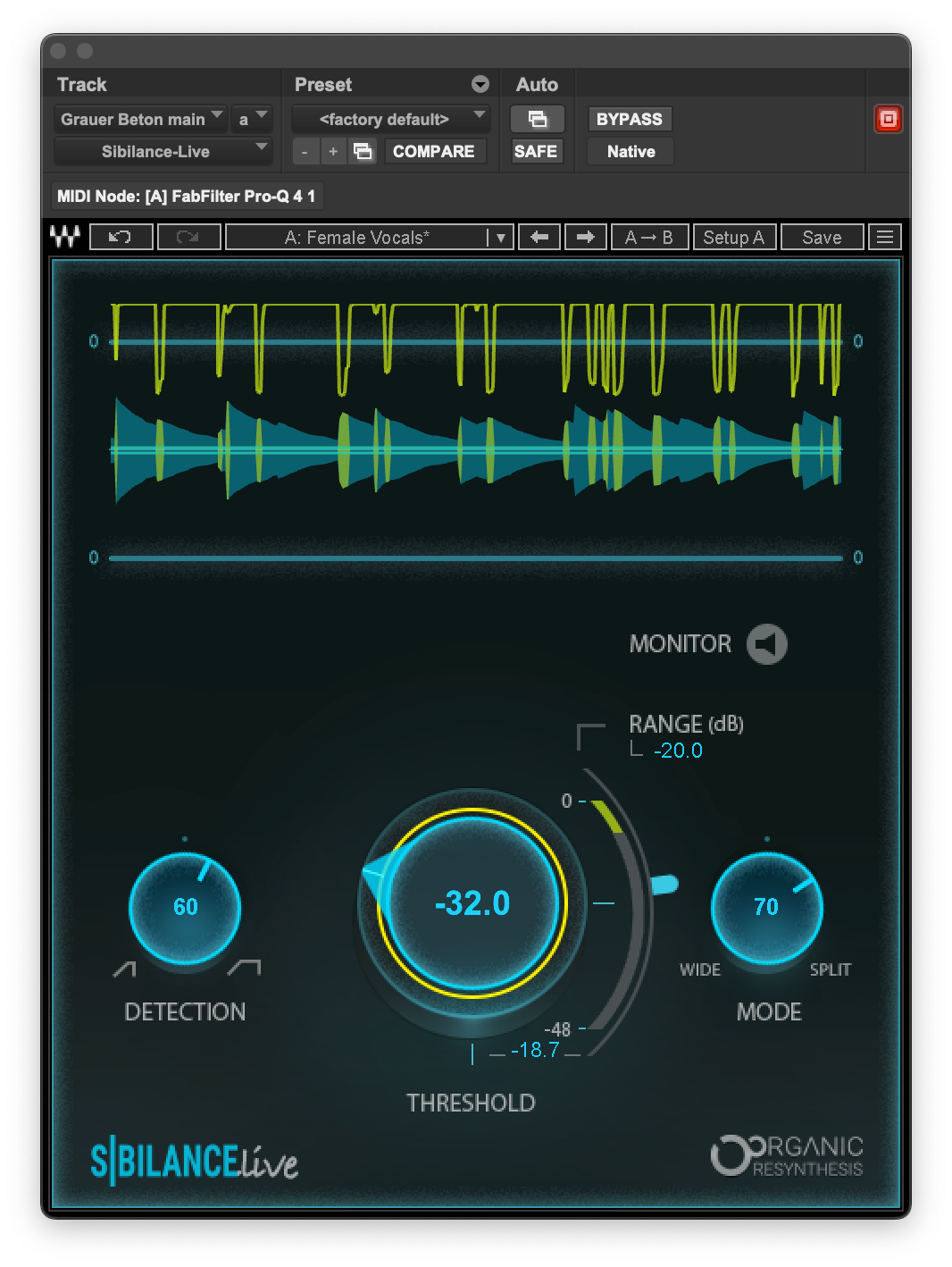 Waves Sibilance Live